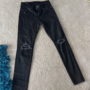 Black Distressed Skinny Jeans
